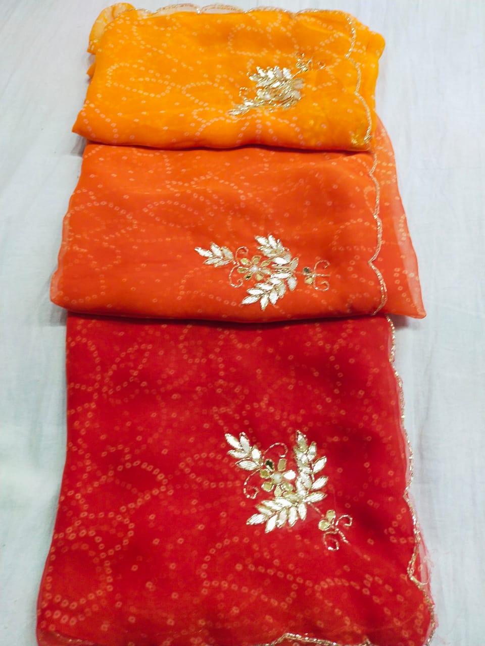 Designer Bandhej Georgette Saree - Image 10