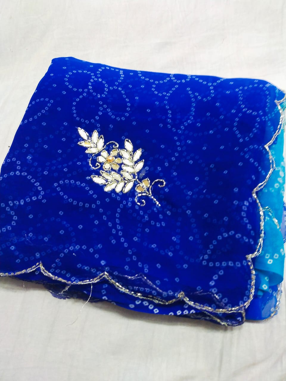 Designer Bandhej Georgette Saree - Image 8
