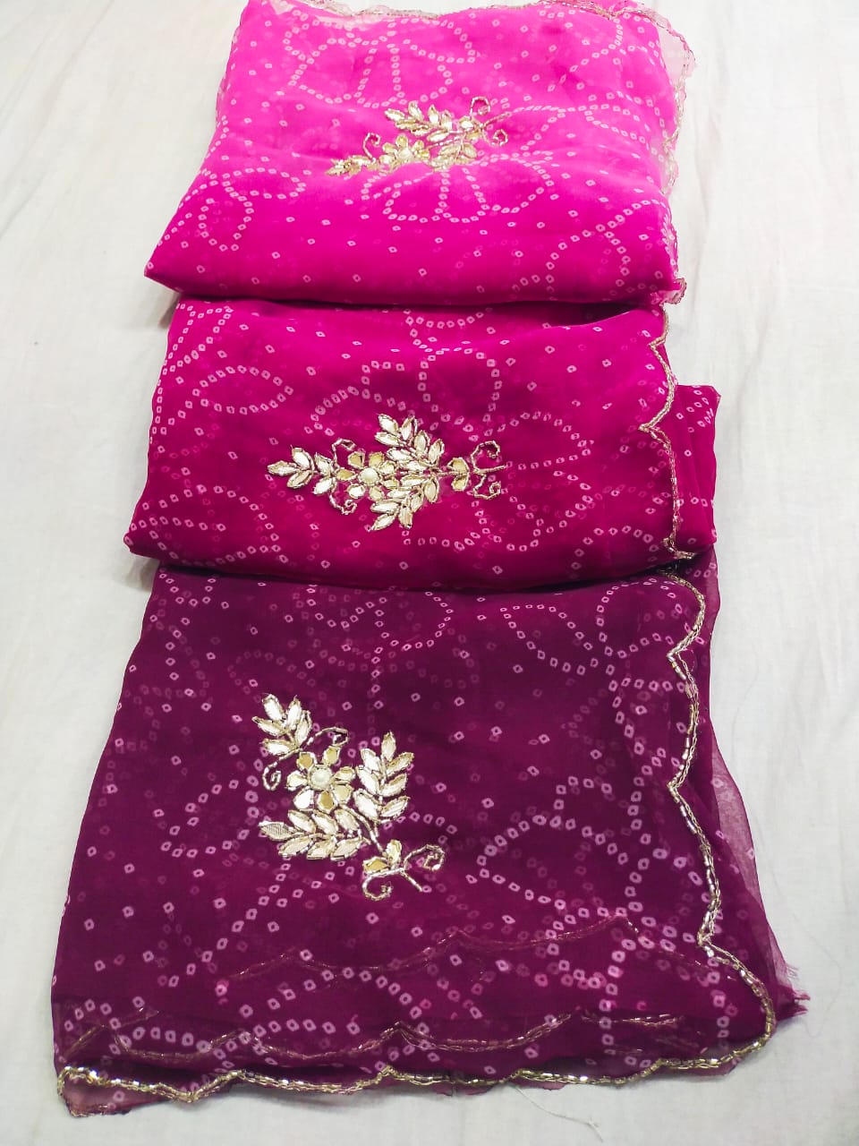Designer Bandhej Georgette Saree - Image 7