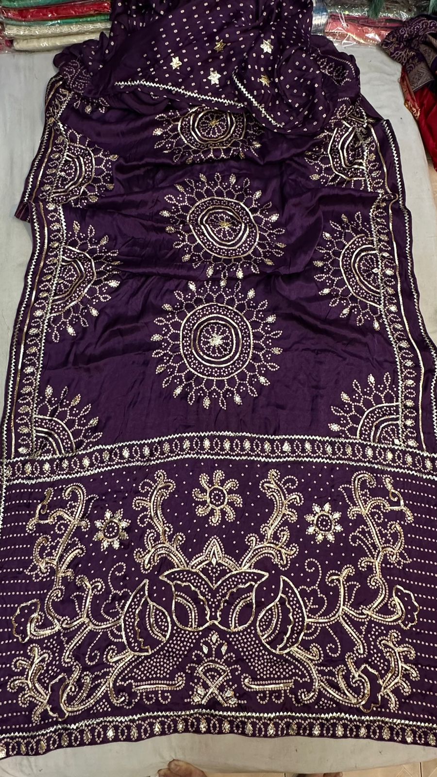 Designer Silk Saree with Embroidery - Image 2