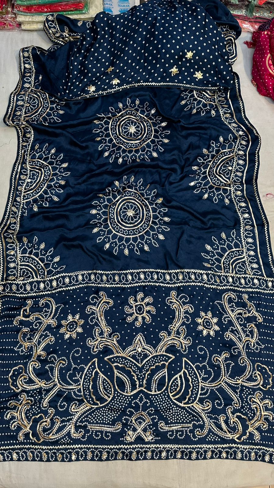 Designer Silk Saree with Embroidery - Image 9