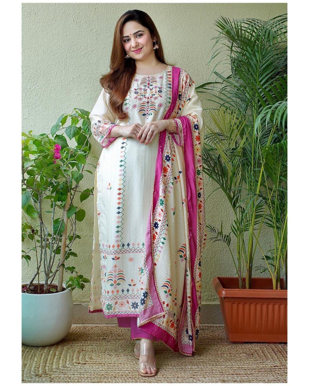 white kurti set for women